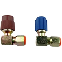 2pcs A-C 90 Grados 7-16L 3-8h Readaptaciones Adaptador R12 A R134a W-2 Tapas Gratuitas